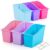 Blosssound 6 Set Book Bins for Classroom with Label Sticker Book Box Baskets Plastic Stackable Organizing Bins Storage & Organization for Classroom Library Home School Supplies (Purple Pastel)