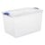 Blue 66 Quart Clear Latching Storage Bin
