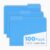 Blue File Folders 100 Pack, Letter Size 8.5 x 11, 1/3-Cut Tab Colored File Folders, Durable Everyday Folders for Office, School, Home & Business Filing Supplies