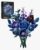 Blue Roses Flowers Bouquet Building Block Set Botanicals Brick Kit