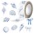 Blue Seashell Bow Roll Stickers Under the Sea Beach Stickers for Kids Party