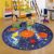 Blue Solar System Kids Area Rug Educational Learning Carpet Fun Rug Children Area Rug for Playroom & Nursery (79″ Round, Round Solar)