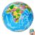 Blue Squishy Squeeze ,World Map Globe Palm Ball Slow Rising Stress Relief