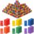 Blueweenly 12 Sets Bulk Wooden Dominoes Set for Classroom Kids Double Six Dominoes for Toppling Montessori Math Manipulatives Domino Game with 336 Tiles for Board Games Learning Games
