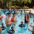Blueweenly 6 Pack Halloween Inflatable Pool Ring Toss Games, Wearable Headwear Black Swan Water Floating Toys with Straps and 18 Rings for Fall Lawn Backyard Party Supplies Decorations for Adults