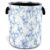 Blue White Iris Flowers Laundry Basket Foldable Oxford Cloth 18.9×16.5 In