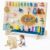 BlueWood Wooden Busy Board for 18+ Months, Activity Center for Toddlers