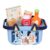 Bluey Shopping Basket, Toddler-Sized Basket Includes 9 Fun Grocery Accessories & Shopping List for Roleplay Fun, Featuring Folding Handles
