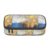 bmnaswt Gold Blue White Print Large Capacity Layered Pencil Pouch, Zipper Storage Bag with Mesh Pocket & Pen Slots