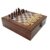 Board Games 4-in-1 Wooden Chess Set Board Pieces Storage Slots Portable Travel Chess Game Beginner Chess Set(Wood)