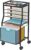BOHDK Rolling File Cart, 6-Tier Desk File Organizer on Lockable Wheels, Black Wood Planks & Mesh Sliding Hanging Folder Drawer, Organization Cart for Office Home School