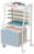 BOHDK Rolling File Cart, 6-Tier Desk File Organizer on Lockable Wheels, White Wood Planks & Mesh Sliding Hanging Folder Drawer, Organization Cart for Office Home School