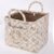 Boho Fabric Storage Basket Large Floral Fabric Storage Bin with Exterior Pocket, Floral Laundry Basket with Pocket for Nursery & Car