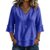 Boho Tops for Women Casual V Neck 3/4 Sleeve Gauze Fringe Tops Gauze Shirts Peasant Blouses Flowy Fringe Top Western Frayed Shirt Country Concert Bohemian Shirts(Blue,Medium)