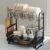 BOOSINY 2 Tier Black Dish Drying Rack and Drainboard with Utensil Holder