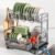 BOOSINY 2 Tier Dish Drying Rack and Drainboard Set for Kitchen Counter