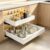 bop 2 Pack Pull Out Cabinet Organizer, Adjustable Width 11.4″-18.5″ Slide Out Drawers for Kitchen Cabinets, 20.7″ Deep No Drill Adhesive Roll Out Shelves for Pantry, Bathroom, Garage