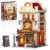 Bordeaux Wine Club Construction Building Set with LED Lights, City Town Winery Chateau House Building Kit, Vintage Collectible Model, Creative Christmas Birthday Gift for Adult Teen,1524 Pcs