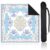 Bornerwhite Chinoiserie Mahjong Mat with Black Carrying Bag 31.5 x 31.5 Inches Multi Purpose Game Table Cover Anti Slip and Noise Reduction for Mahjong Poker Board Card Dominoes Games(Blue)