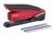 Bostitch Office Executive 3 in 1 Stapler, Includes 210 Staples and Integrated Staple Remover, One Finger Stapling, No Effort, 20 Sheet Capacity, Spring Powered Stapler, Red