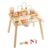 Bothyi Children Educational Desk Activity Table Learning Wooden Construction Music and Sound Sensory Features Storage Net Suitable for Playroom Classroom Home Play Areas