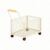 Bothyi Organizer Utility Cart with Wheels Wire Basket Storage Trolley with Wooden Handle Suitable for Teacher Supplies Office Filing Home Study Organization, White, Medium