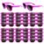 Bouiexye 24 Pack Rose Red Party Sunglasses Bulk for Birthday Party