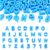 Boutigem 36Pcs Acrylic Number Letter Beads Capital Letters Large Hole European Beads Deep Sky Blue Plastic Slide Large Number 0-9 Alphabet Blocks for DIY Keychain Hang Ornaments Jewelry Making