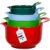BoxedHome 4 Pack Nesting Mixing Bowl Christmas Set with Pour Spout and Handle, BPA free Microwave & Dishwasher Safe(Christmas colours, 4 Pack with Handle)