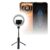 BoxWave Stand and Mount Compatible with Doogee S200 – RingLight SelfiePod, Selfie Stick Extendable Arm with Ring Light – Jet Black