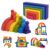 BOZE SUPOD Wooden Toys, Montessori Toys for Kids 3 4 5 6+Years Old Boys Girls Rainbow Stacking Blocks Set Preschool Activites Educational Toy Gifts for Toddler-19PCS