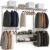 BRACER Steel Wall Mounted Closet Organizer with Hanging Rods and Shelves | Space Saver Custom Closet System | Metal Storage Organizer | for Bedroom and Hallway, White
