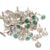 Brad 500pcs 8.5X15mm Mix Brads Scrapbook Paper Crafting Embellishment Fastener Brad Metal Crafts for DIY Decoration(Color 02)