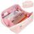 BrainyBees Large Capacity Pencil Case – Pencil Pouch for Teen Girls, Aesthetic Pouch Organizer with 8 Compartments, Wide Opening Marker Bag for Middle High School College, Fits Calculator, Pink