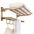 Brass Towel Rack with Hooks, Foldable Wall Mounted Towel Holder, Brushed Bronze Finish, Rustproof Bathroom Shelf, Hand Towel Storage, Kitchen Accessories