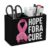 Breast Cancer Ribbon Cure Desk Organizer PU Leather Caddy Holder