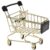 BreezeTrading Mini Shopping Cart Kids Trolley Toy Metal Shopping Pretend Play Toy with Compact Practical Build for Holding Pens Cards and Phone Suitable for, Golden, Size(LxWxH): 11.5 x 8.5 x 12 cm
