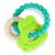 Bright Starts Ribbit Ring Silicone Teether with Frog Charm and Teething Ring, Easy-Grip Baby Teether for Sore Gums, Ages 3 Months+