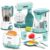 BRIGPICIOUS Kids Play Kitchen Accessories Toys Set, Pretend Play Kitchen Appliances Kit – Blender, Coffee Maker, Mixer, Toasters with Light & Sound, Playhouse Role Play Toy Gift for Girl Ages 3 4 5 6