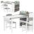 Brilluxa Kids Desk Set, Gray Children’s Activity Table and Chair with Paper Roll, Storage Shelves, and Drawers for Crafts, Drawing, Homework, and Playroom Use