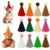 Brio Supply 12-Pack 12-Color Mini Pompom Party Hats for Pets and Dolls