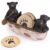 Briwooody 4 Pcs Black Bears Canoeing Coaster Set in Handmade Canoe Coaster Set for Drinks Home Decoration for Dining Room Bear Gifts for Women Drinks Home Decoration