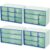 Briwooody 4 Pcs Mini Desktop Drawer Storage Plastic Desktop Craft Storage Box 3 4 6 9 Compartment Office Organizer Boxes for School Teacher Home Jewelry Stationery Makeup(Green)