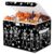 Briwooody Halloween Storage Bin with Lid and Carrying Handle Halloween Skull Foldable Storage Box Large Gothic Black Skeleton Decorative Collapsible Container Basket for Closet Home Bedroom Gift
