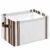 Brown Striped Storage Basket for Shelves, Farmhouse Simple Line Vertical Stripes Storage Cube Fabric Storage Bins, Closet Organizers with Handles for Cloth, Book, Playing, 15″x11″x9.5″, 1 Pack