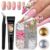 Brtavizvy Nail Jewelry kit 3D Flower Charms with Tweezers,Gold Silver Magic Mirror Powder,10ml Carving Gel,Rhinestones Steel Ball Pearl Design Manicure Art Accessories