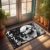 BRUB Dish Patio Rug Grunge Room Decor Aesthetic Spooky Skull with Japanese Text – Stone | Sink Mat Bottom Kitchen Sink/Patio Outdoor Waterproof – Middy & Front Door Outdoor Entrance(65X90CM)