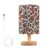 Bseiialft Lava Leopard Skin Bedside Table Lamp Nightstand Lamp with Wood Base Night Light Linen Fabric Shade for Bedroom Living Room Nursery Office Desk