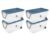 BSFHKLA 2‑Pack Extra‑Large Wheeled Rugged Storage Bin, 160 Quart Clear Plastic Container With Latching Lid And Pull Handle, Blue Latches, Rolling Stackable Totes For Garage, Basement And Attic