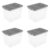 BSFHKLA 4‑Pack Extra‑Large Stackable Storage Bin, 108 Quart Clear Plastic Container With Latch Lid, Dark‑Gray, Modular Organizer Totes For Garage, Basement And Household Organization(4Pack)